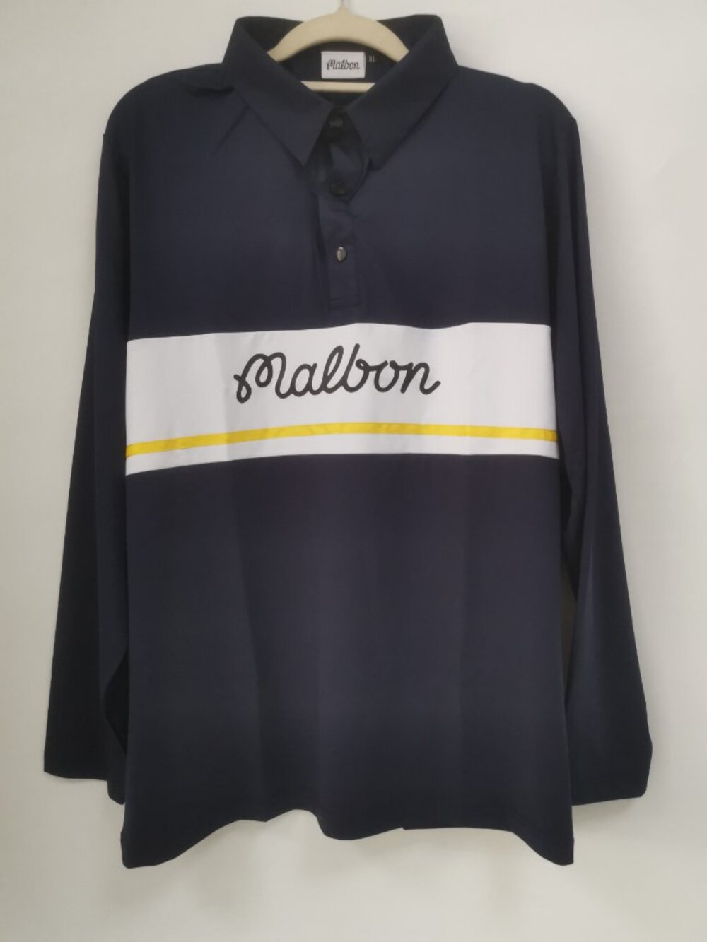 Malbon Men's Long Sleeve Golf Polo Shirt Fashion Sports Active Wear Top